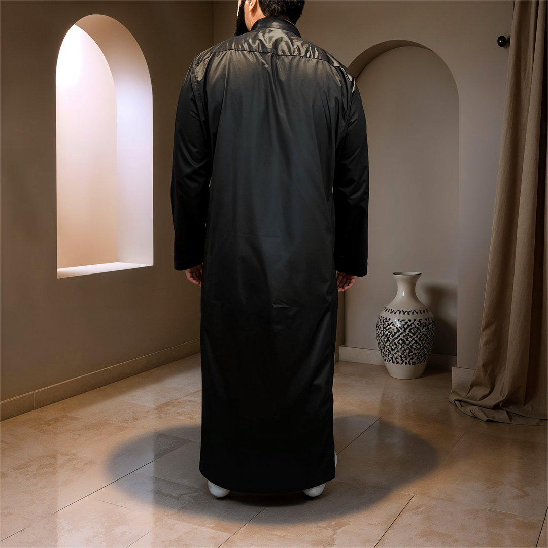 Saudi Style Arabic Thobe - Black
