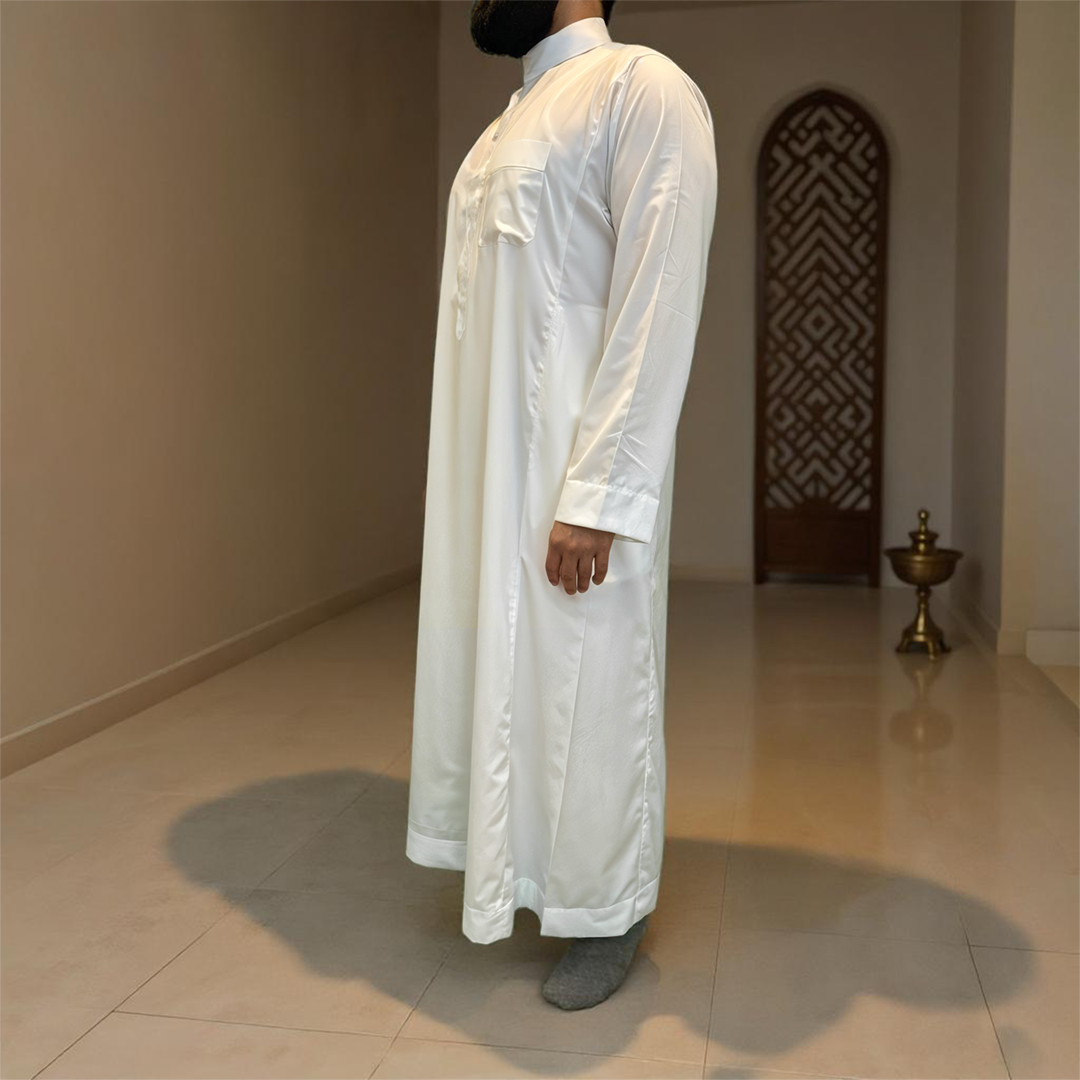 Saudi Style Arabic Thobe - White