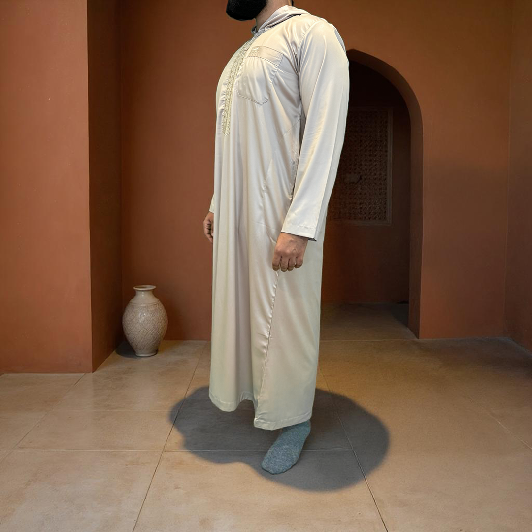 Classic Hooded Thobe - Beige