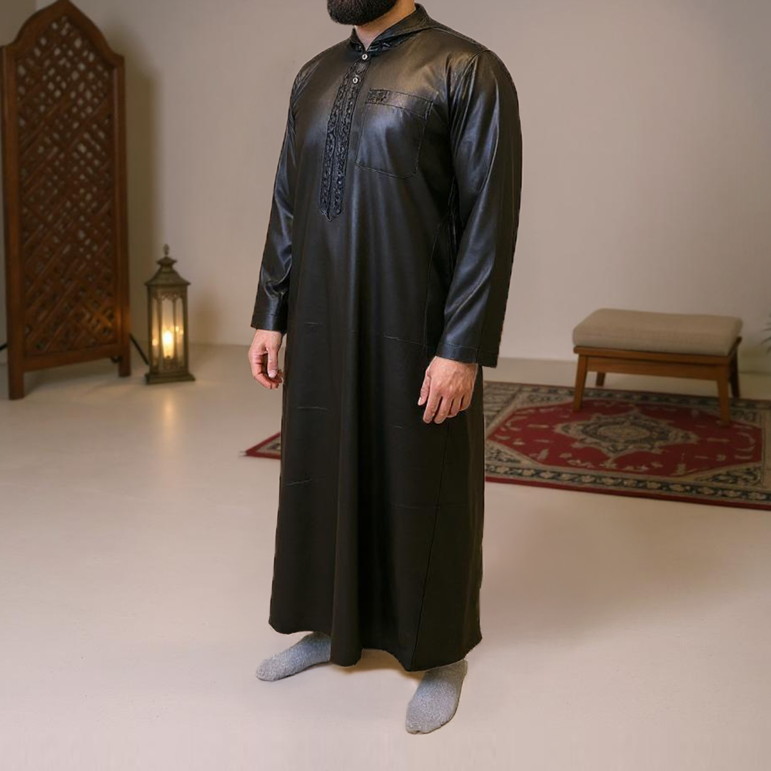 Classic Hooded Thobe - Black