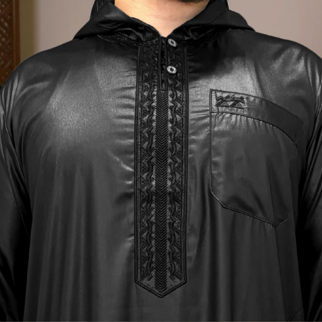 Classic Hooded Thobe - Black