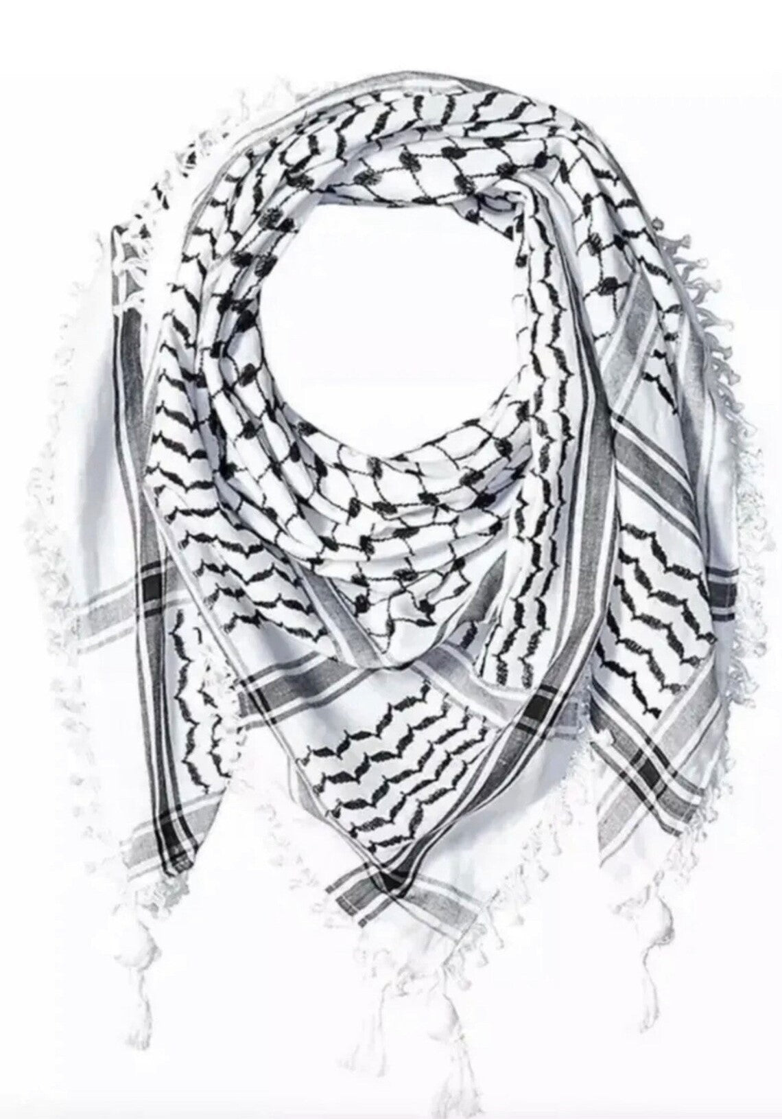 Keffiyeh - White Tassels